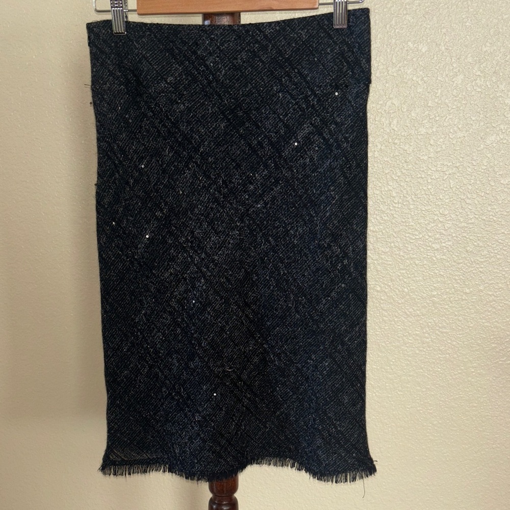 Burberry Black Tweed Pencil Skirt